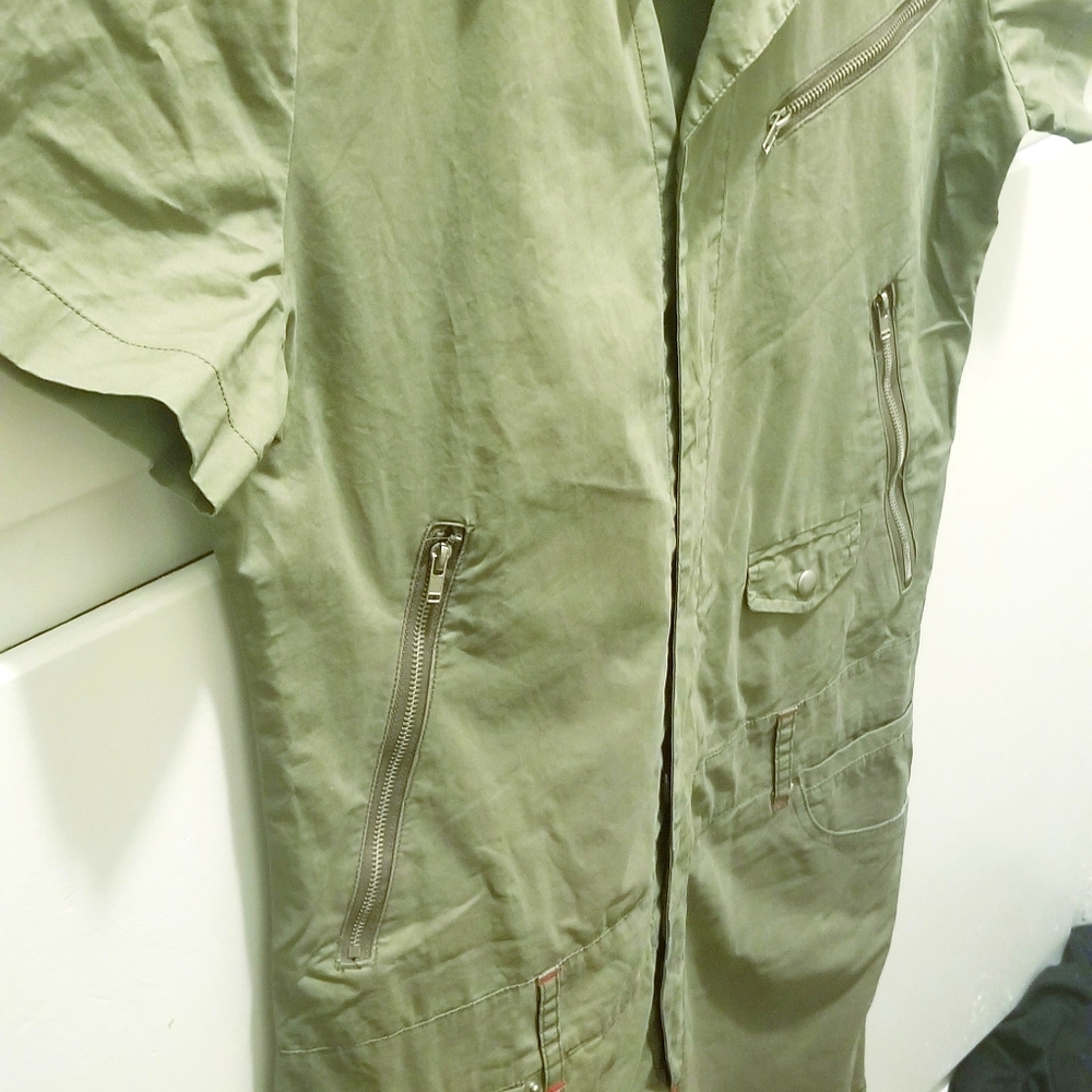 Stylish cute military green mini dress